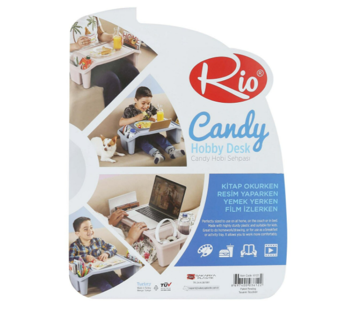 Стол поднос для завтрака в постель пластиковый Столик в кровать переносной Rio Candy Hobby Desk 19820 - фото 3