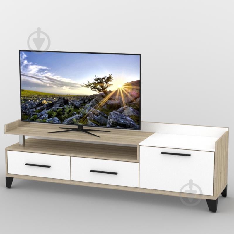 Тумба під телевізор Тиса ТВ-342 Дуб сонмоа Білий