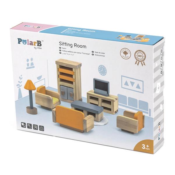 Дерев'яні меблі для ляльок Viga Toys PolarB Вітальня (44037) - фото 2 Дерев'яні меблі для ляльок Viga Toys PolarB Вітальня (44037) - фото 2