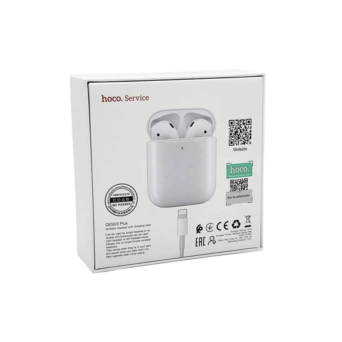 Навушники бездротові Hoco DES03 Plus Wireless headset 350 mAh Bluetooth 5.0 White (604420) - фото 8