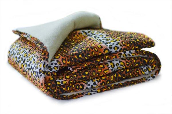 Одеяло полуторное из овечьей шерсти Лери Макс мех Тигровый