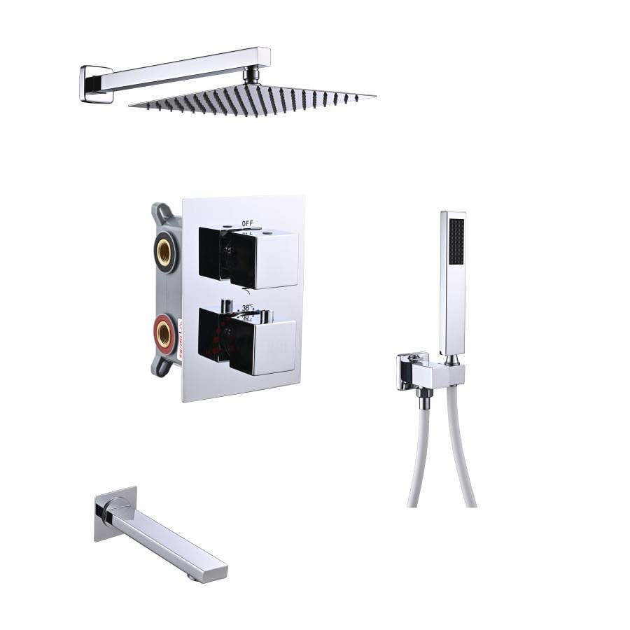 Душова система Nett TSS-521 з термостатом прихованого монтажу з виливом Хром (110521)
