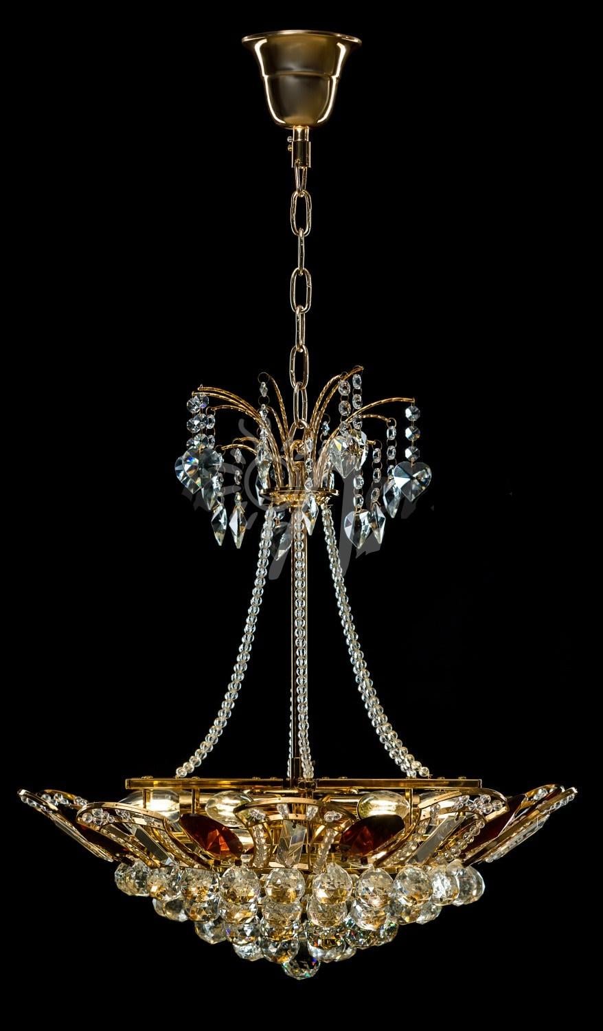 Хрустальная люстра L2513/8 Белый/Золото/Коричневый (AN000467)