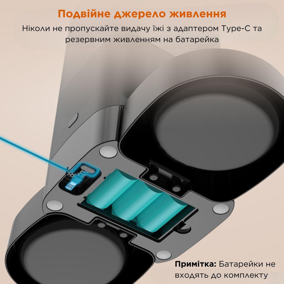 Кормушка автоматическая для кошек и собак HONEYGUARIDAN A303D 3,5 л 2 миски Черный (2090531938) - фото 6