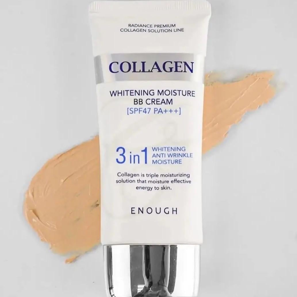 Крем осветляющий ББ для лица Enough Collagen Whitening Moisture BB Cream 3в1 с морским коллагеном