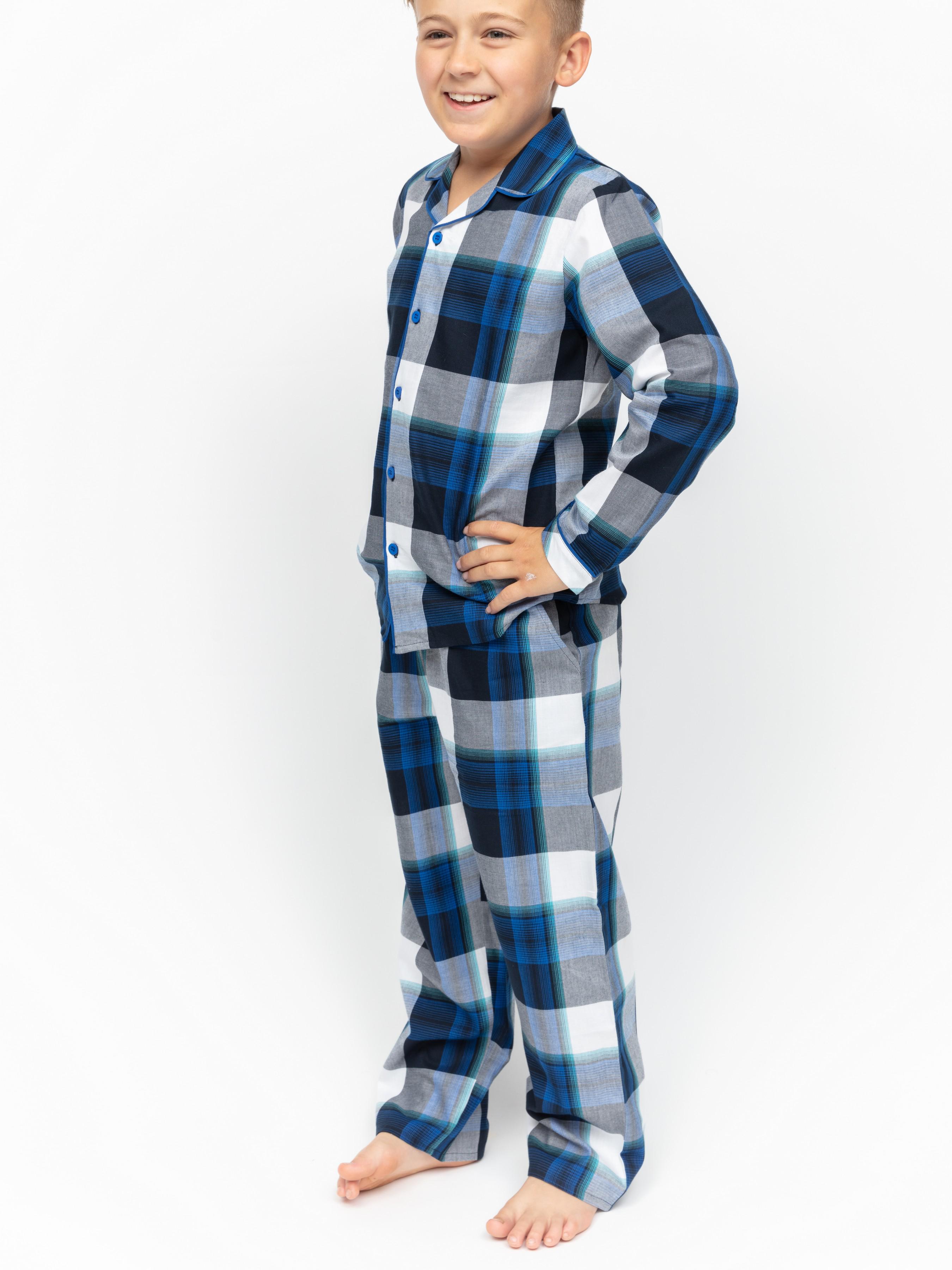 Пижама для мальчика CYBERJAMMIES Aldrin 6951 12-13 лет 158 см в клетку Синий (5051877482715)