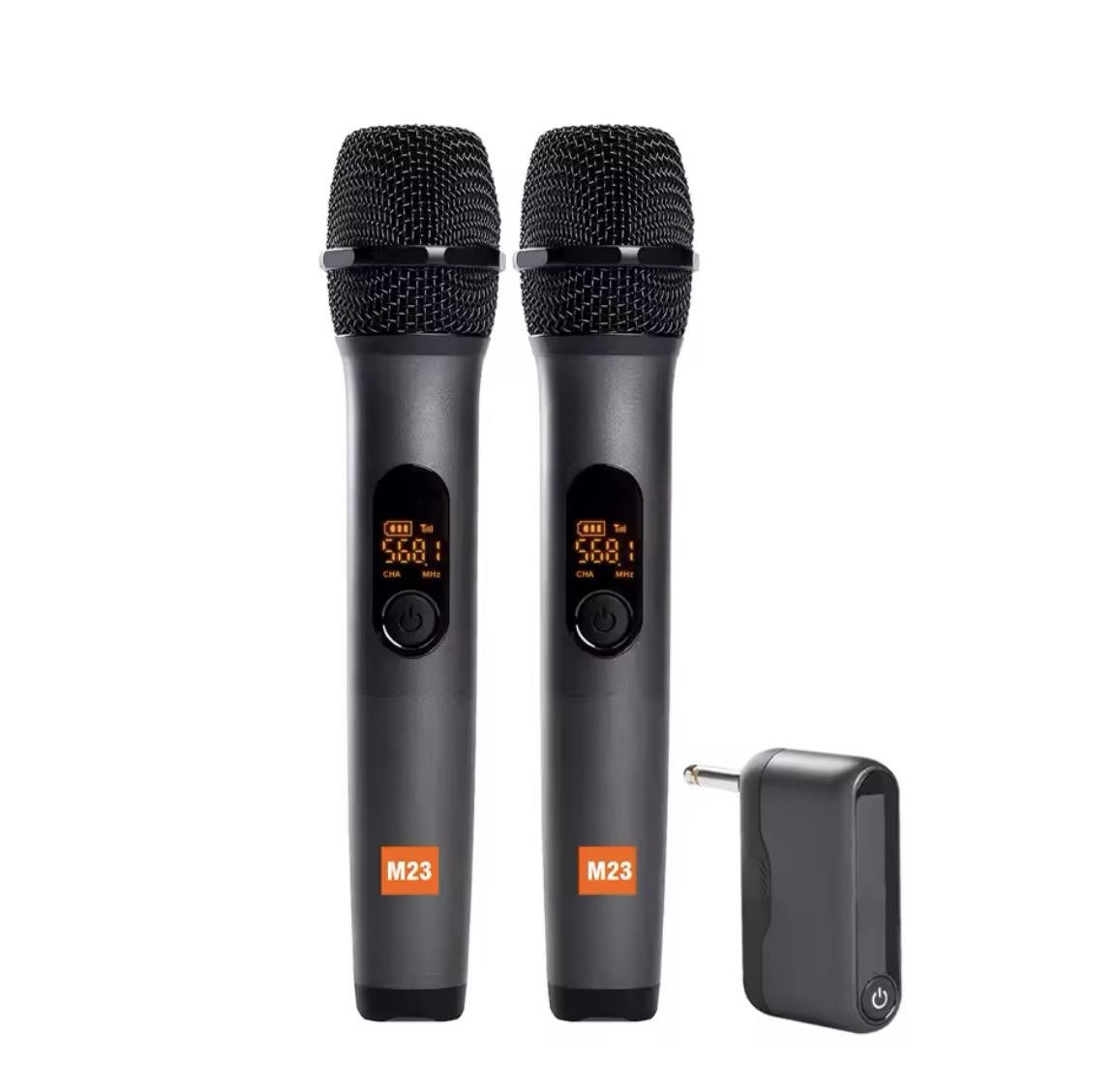 Микрофонная система M23 UHF 2-канальная беспроводная с перезаряжаемым приемником (26657700) - фото 3 Микрофонная система M23 UHF 2-канальная беспроводная с перезаряжаемым приемником (26657700) - фото 3