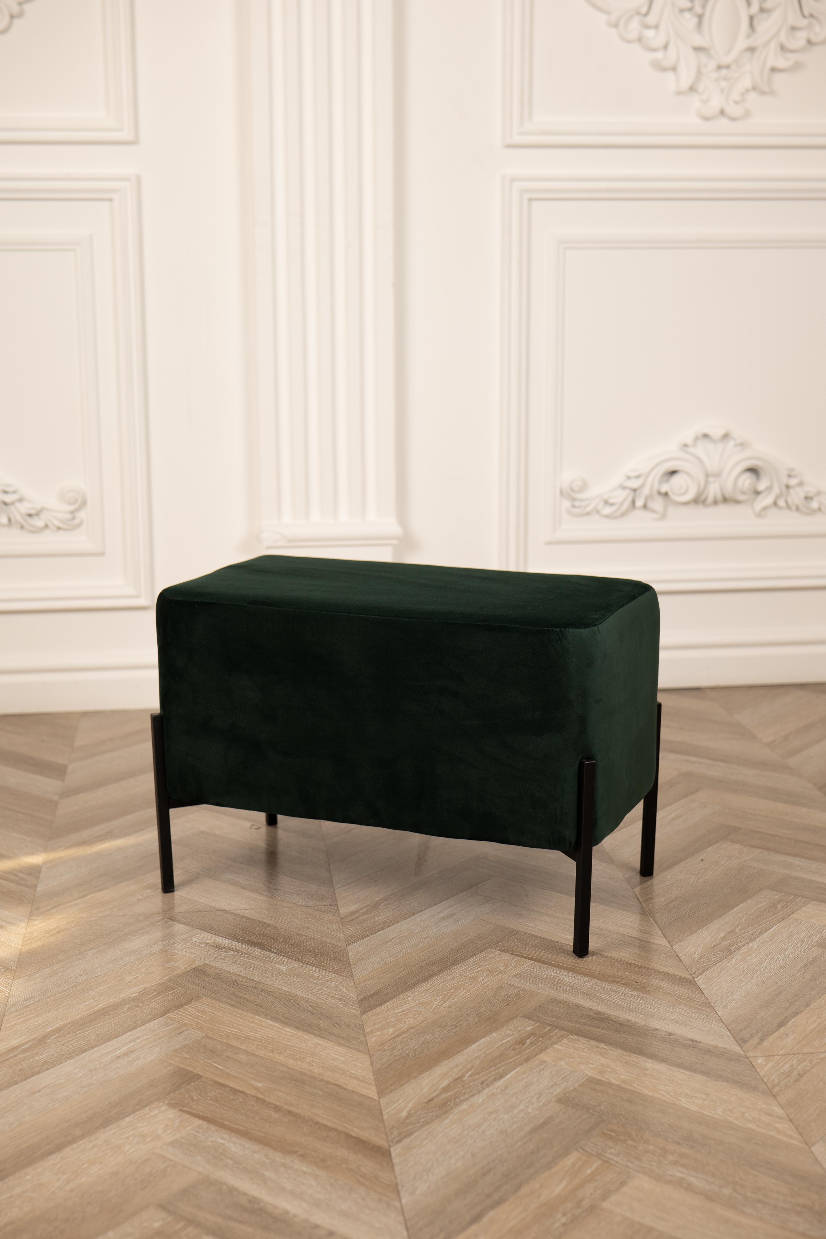 Пуф длинный 63х42х34 см Темно зеленый