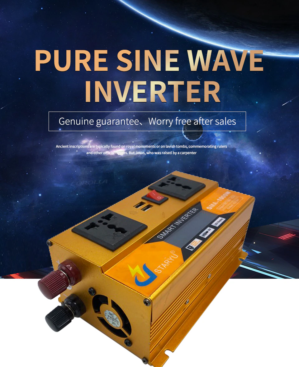 Преобразователь напряжения Lcd Smart с 12 или 24 Вт на 220 Вт 3500 V универсальный (MLD_V1040) - фото 9