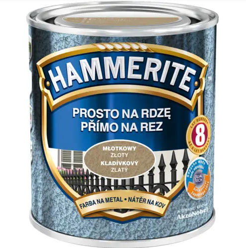 Эмаль-краска по металлу Hammerite молотковая 2,5 л Золотистый (1715312059)