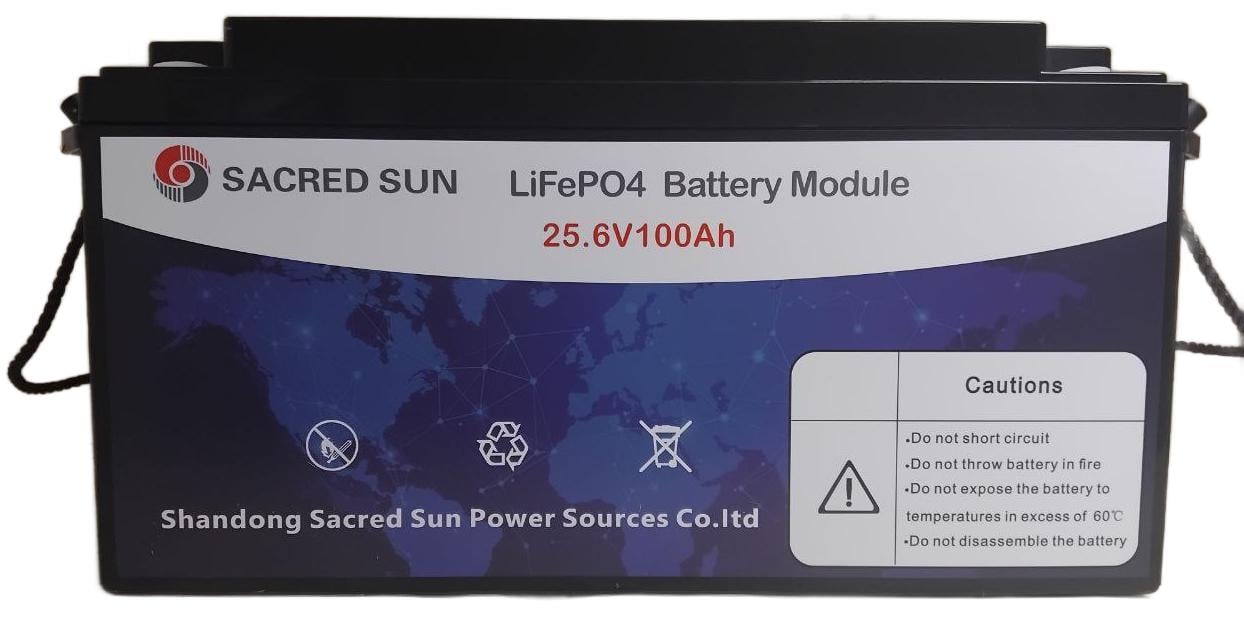 Акумулятор літієвий SACRED SUN SCIFP24100 LiFePO4 24 V 100 Ah Чорний (23792794)