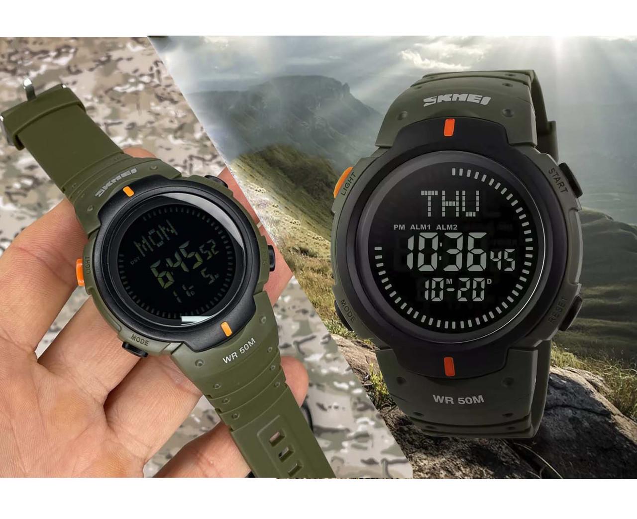 Часы наручные Skmei 1231AG Military и компас Green - фото 6 Часы наручные Skmei 1231AG Military и компас Green - фото 6