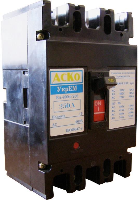Автоматический выключатель Аско-Укрем ВА-2004/250 3р 250А (03333)