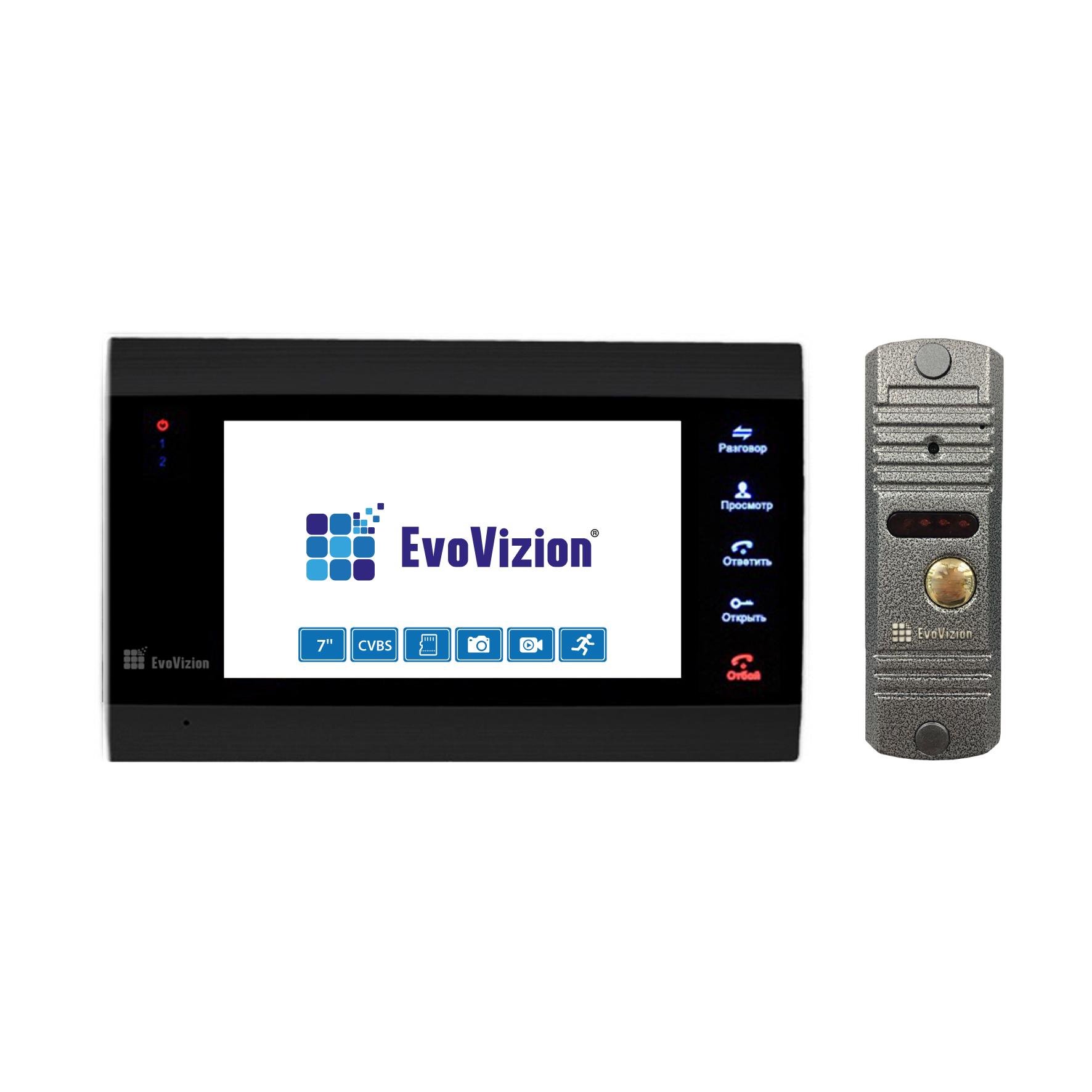 Комплект домофона EvoVizion VP-701 Black та DP-03 Silver - фото 1