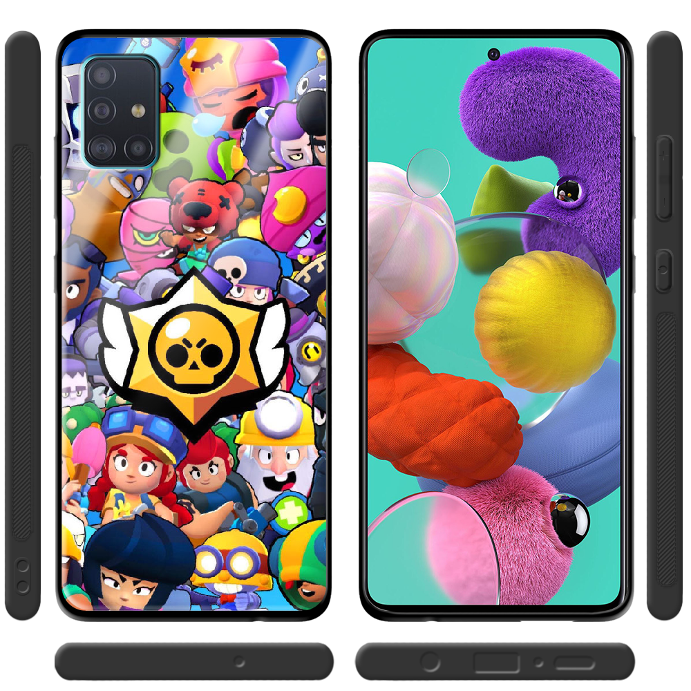 Чехол Boxface Samsung A515 Galaxy A51 Brawl Stars Черный силикон со стеклом (38808-up2389-39407) - фото 2