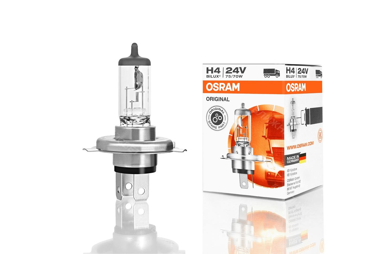 Автолампа галогеновая Osram H4 64193 60/55 Вт 12 В P43T