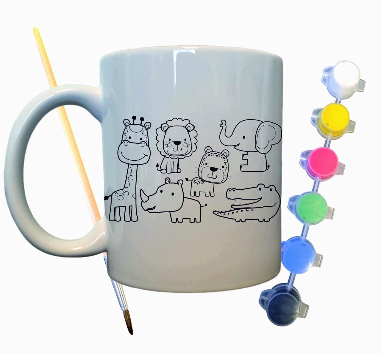 Набор для творчества кружка раскраска Веселые Зверюшки 330 мл Белый (КР0049)