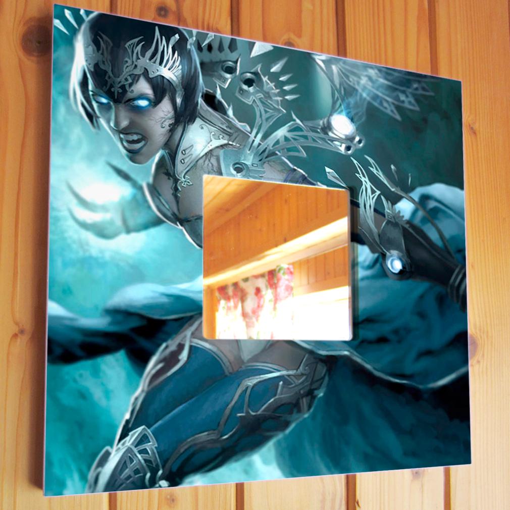 Декоративное зеркало Девушка киберпанк 260х260 мм (M03620)