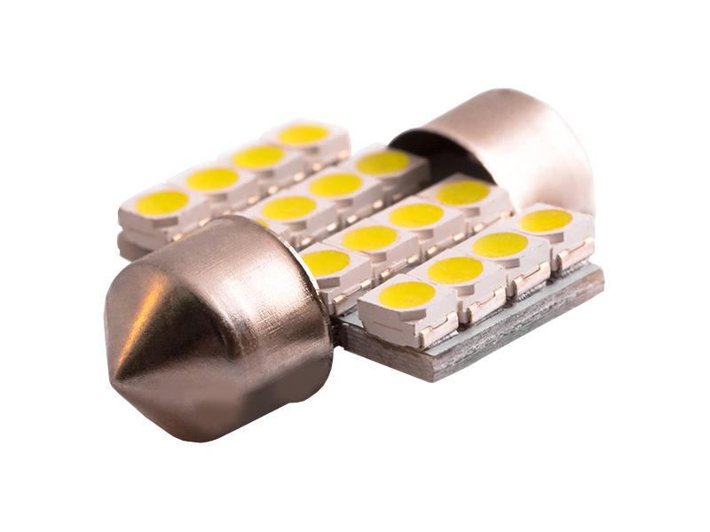 Автомобильная лампа светодиодная LEDUA S85 28 мм 16 SMD 1206 12V Белый (517)