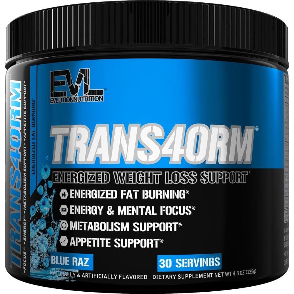 Жиросжигатель Evlution Nutrition Trans4orm Energized Weight Loss Support Blue Raz 135 г (00000041903)