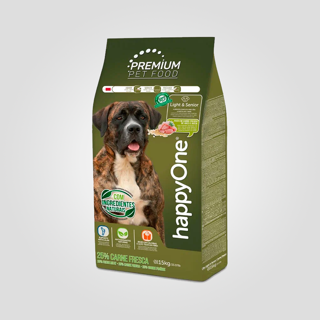 Корм сухий HappyOne Premium Dog Light&Senior Fresh Meat для літніх собак зі свіжим м’ясом 4 кг (20503803)