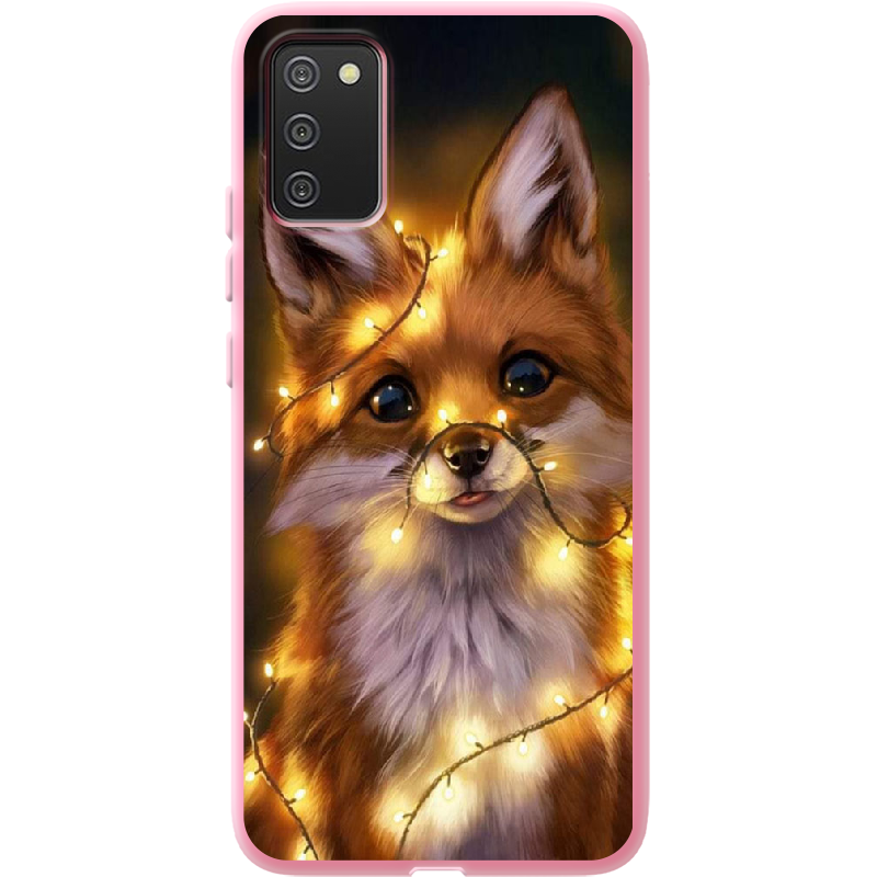 Чохол BoxFace Samsung A025 Galaxy A02S Різдвяна Лисичка Рожевий силікон (41511-up2399-41676)