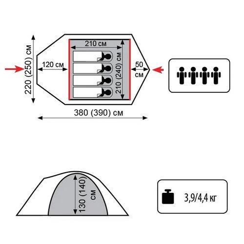 Намет Tramp Lite Camp 4 Пісочний (UTLT-022) - фото 7