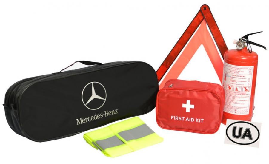 Набор автомобилиста Mercedes-Benz Евростандарт аптечка/огнетушитель 50х18х17 см Black (117980)