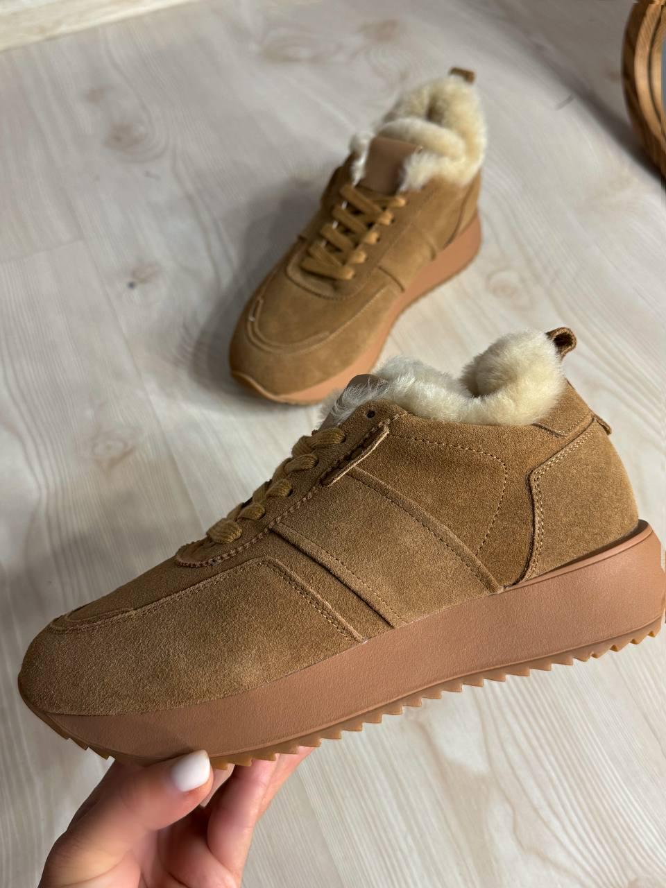 Кроссовки женские Hengji U-2 натуральная замша утепленные мехом р. 38 Коричневый (5289) - фото 3 Кроссовки женские Hengji U-2 натуральная замша утепленные мехом р. 38 Коричневый (5289) - фото 3