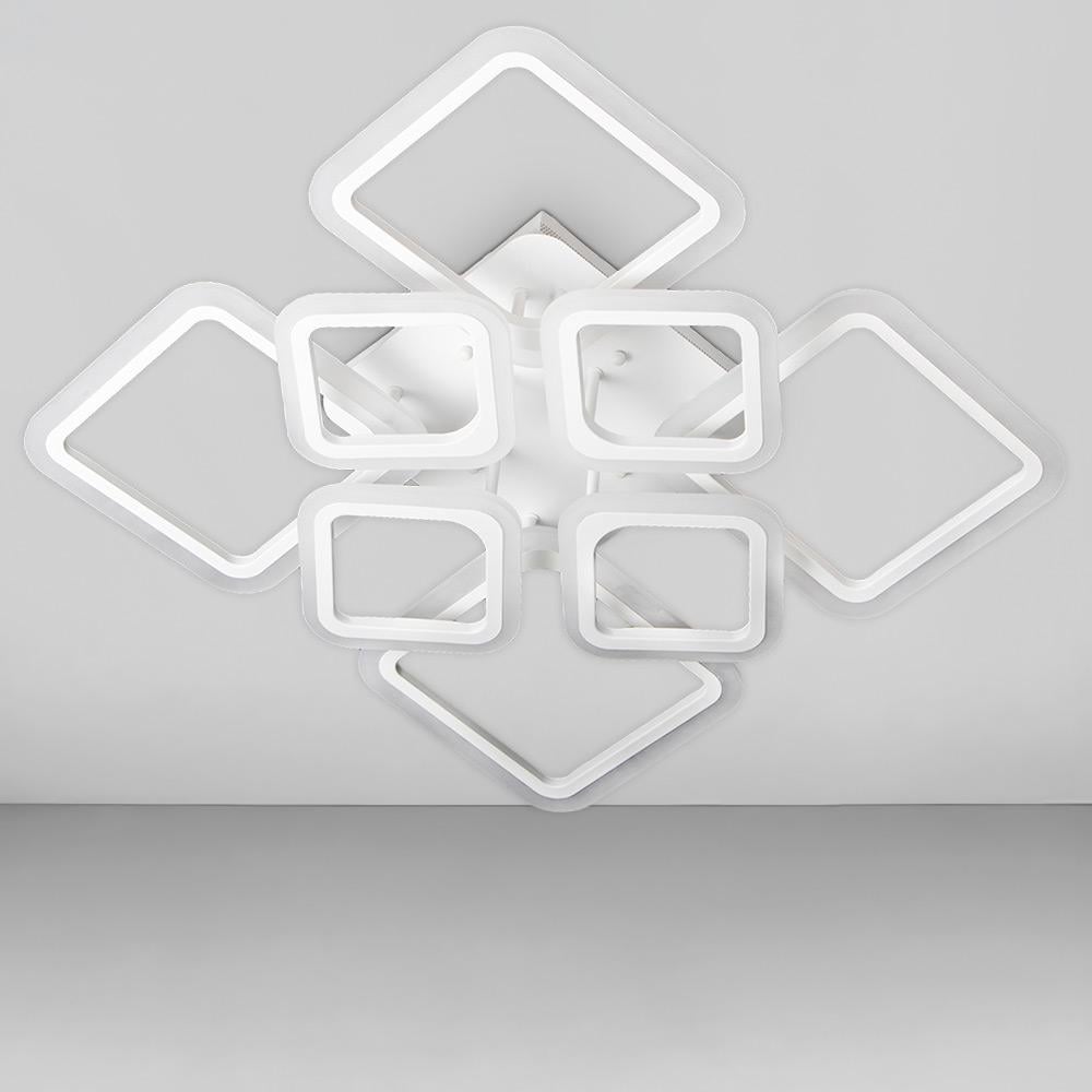 Люстра потолочная светодиодная Light House SL-18183/4/4 WT Dimmer 3000-6000К 192W 140х600х610 мм Белый