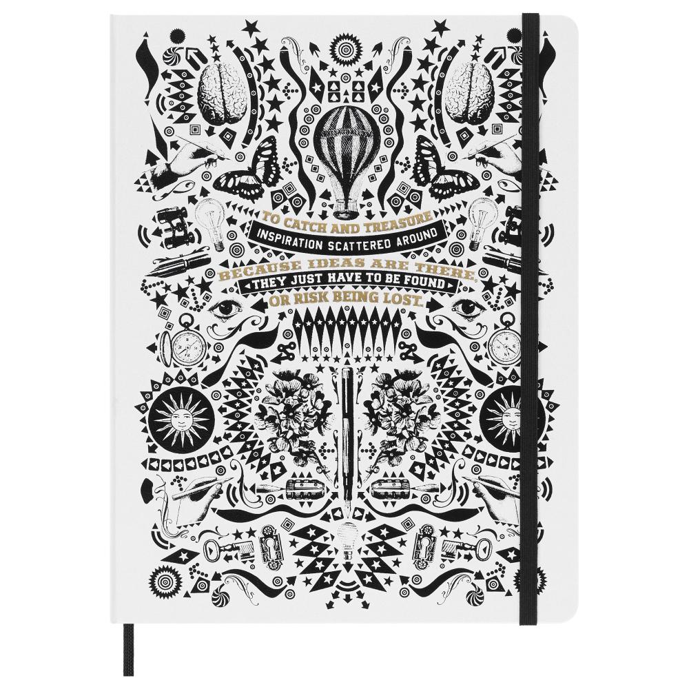 Записная книжка Moleskine Lorenzo Petrantoni большая в линию в подарочном боксе Белый (LEQP090LPETRA)