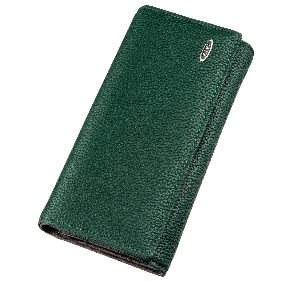 Кошелек женский Kivi-wallet 19057 кожа Зеленый