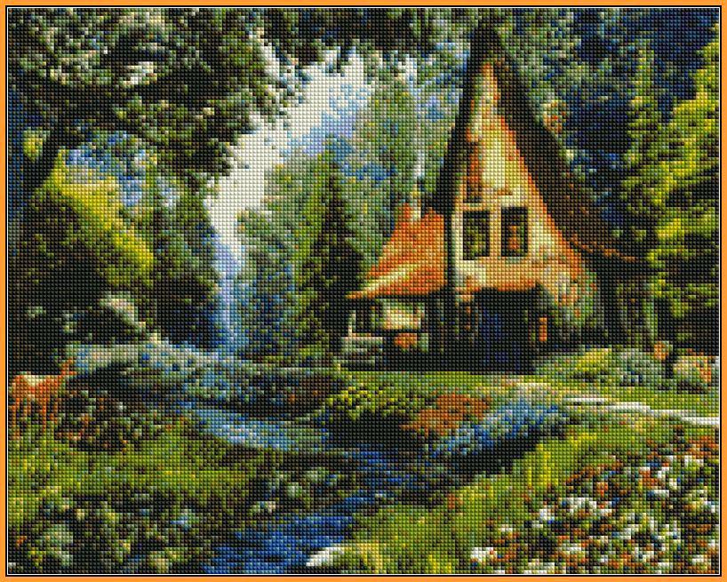 Алмазная мозаика Babylon Дом на опушке леса 40x50 см (ST918)