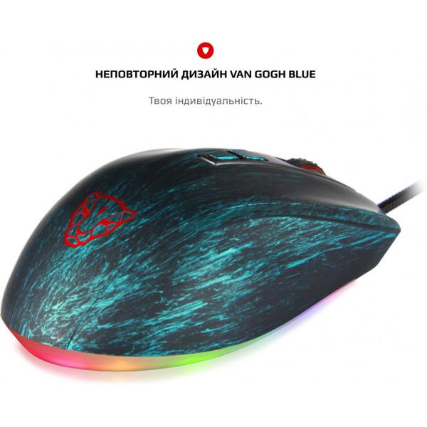 Мышь Motospeed V60 RGB Backlight Gaming Van Gogh Blue - фото 5