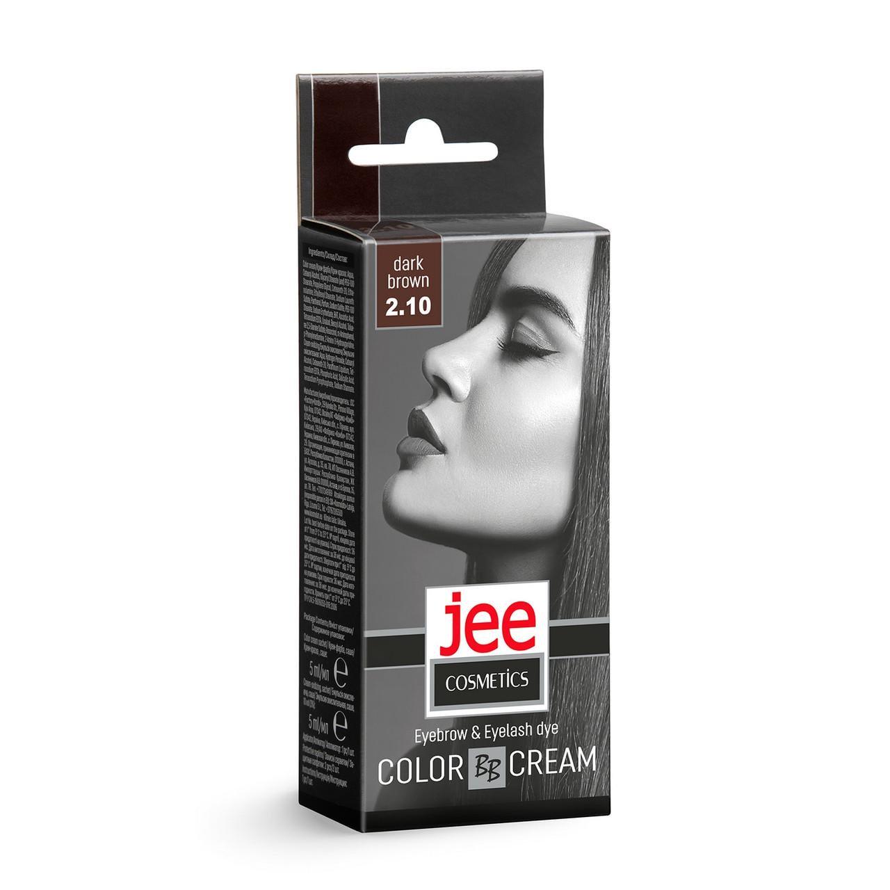Крем-краска для бровей и ресниц JEE Cosmetics тон №2-10 Темно-коричневий (2209384027)