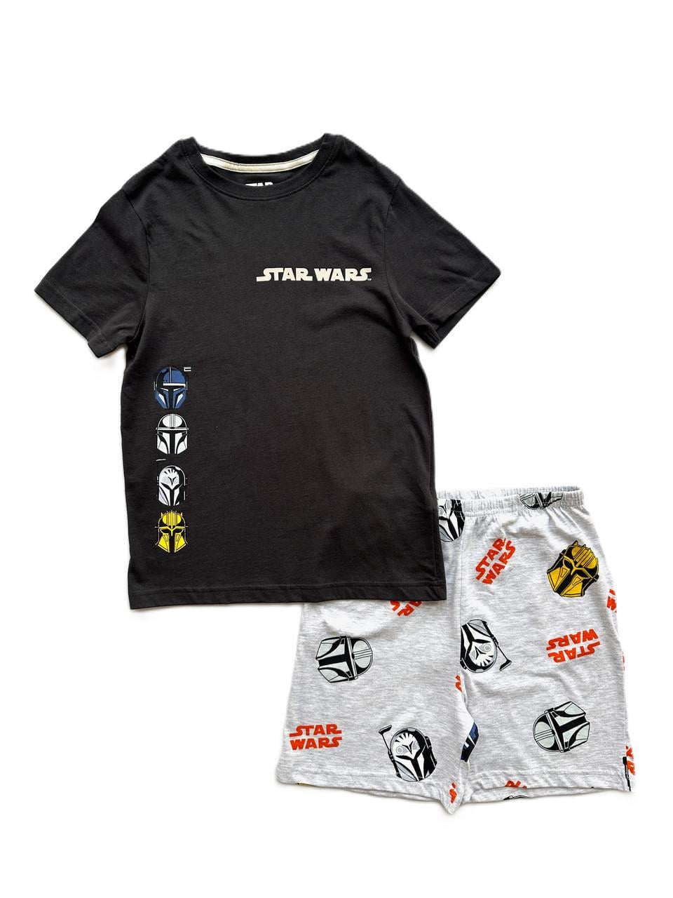 Піжама дитяча Primark Star Wars футболка/шорти 8-9 років 134 см Сірий/Чорний (05022026-40)