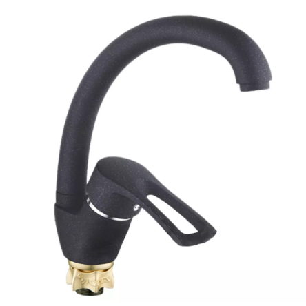 Смеситель для кухни однорычажный Wezer YUB4-181-BLACK d 40 мм