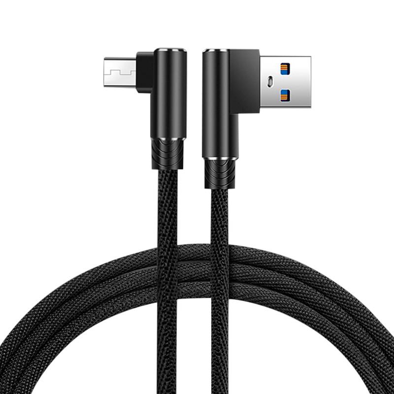 Кабель Micro USB Suntaiho з кутовими роз'ємами 1 м Чорний