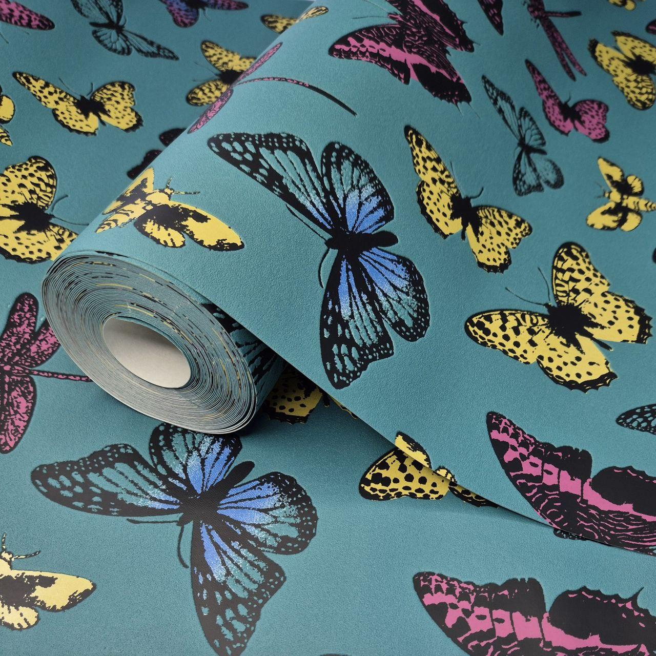 Обои виниловые Marburg с бабочками 10х0,53 м Синий (82129)