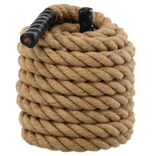 Канат для лазіння Zelart COMBAT BATTLE ROPE FI-0910-15 сизаль з кріпленням 15 м Коричневий (24939803)