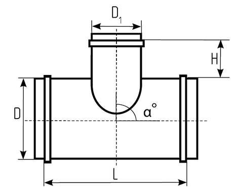Трійник круглого перерізу з круглою прямою врізкою d 280/150 мм (411-27) - фото 2 Трійник круглого перерізу з круглою прямою врізкою d 280/150 мм (411-27) - фото 2