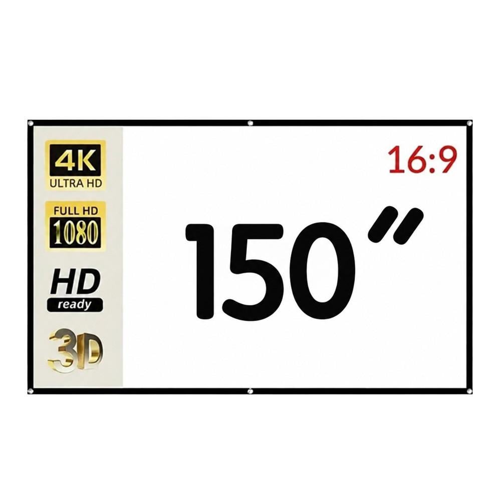 Экран для проектора тканевый складной 150" 16:9 портативный настенный Full HD 4K