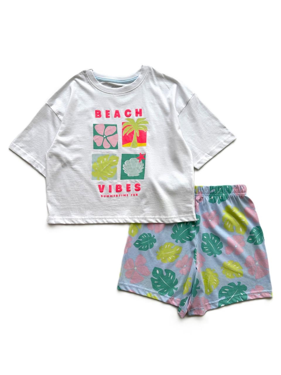 Піжама дитяча Primark Beach Vibes футболка/шорти 10-11 років 146 см (05022026-43)