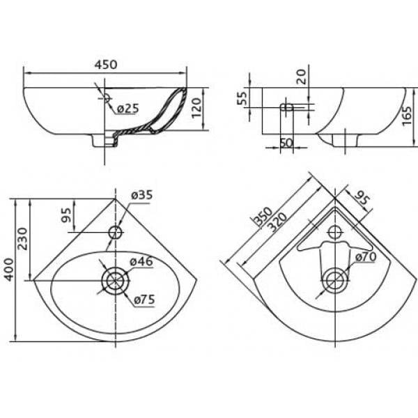 Умывальник Kolo Runa 35 (SW-49189) - фото 2 Умывальник Kolo Runa 35 (SW-49189) - фото 2