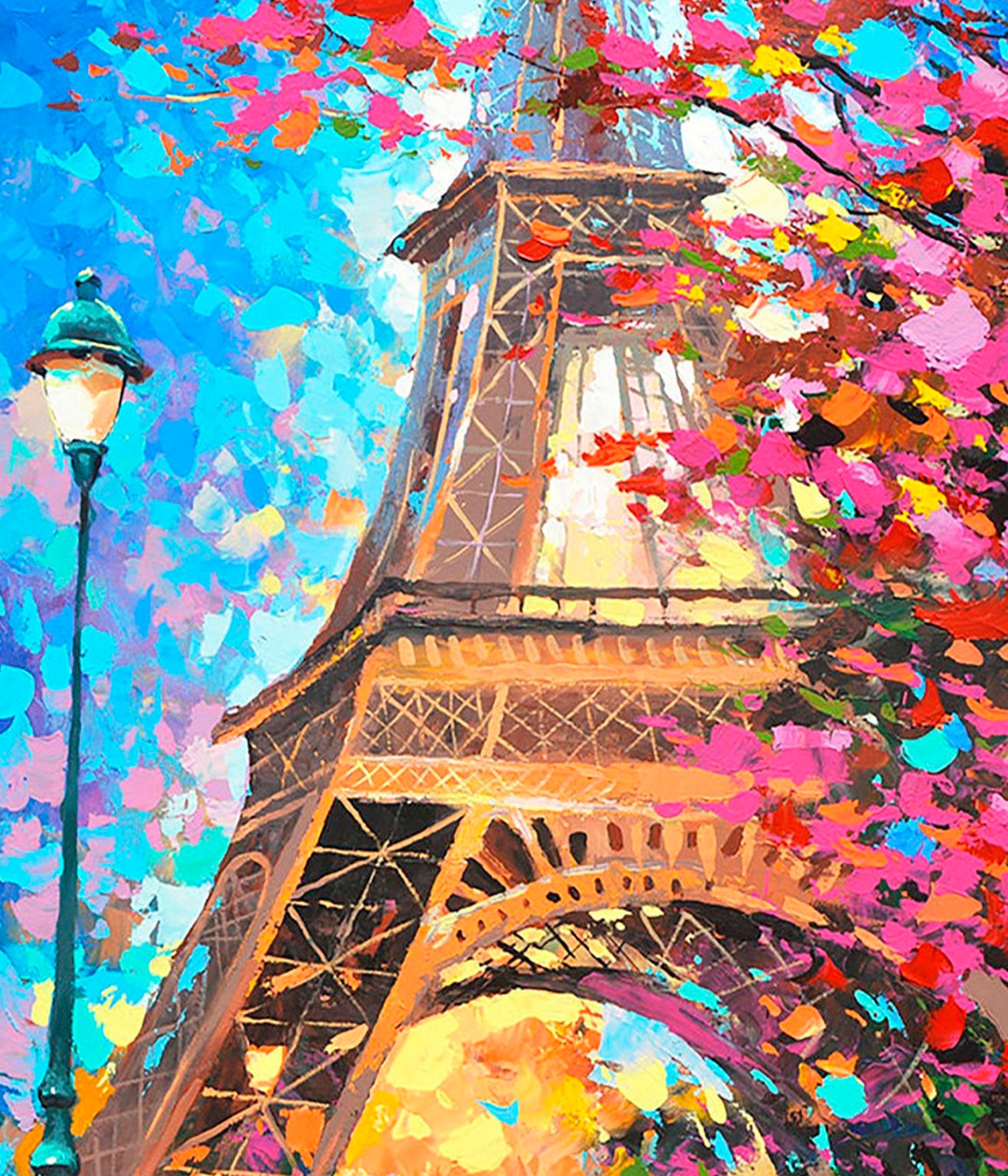 Алмазная мозаика на подрамнике Santi Осень возле Парижа 60x70 см (Top-954346)