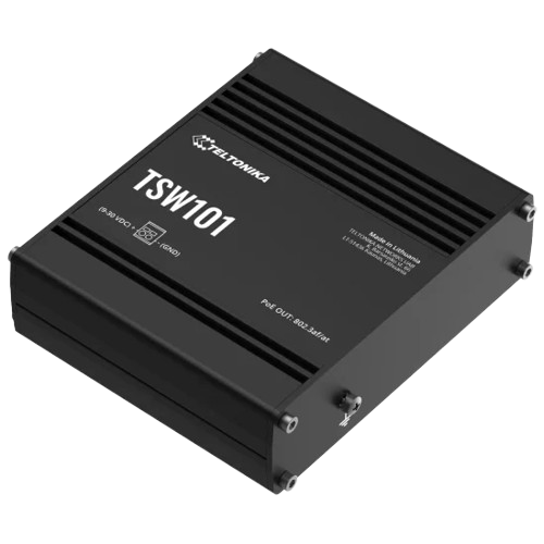 Коммутатор Teltonika TSW101 неуправляемый для использования в транспорте 5 x RJ45 10/100/1000MMBit/s PoE+ (35894707)