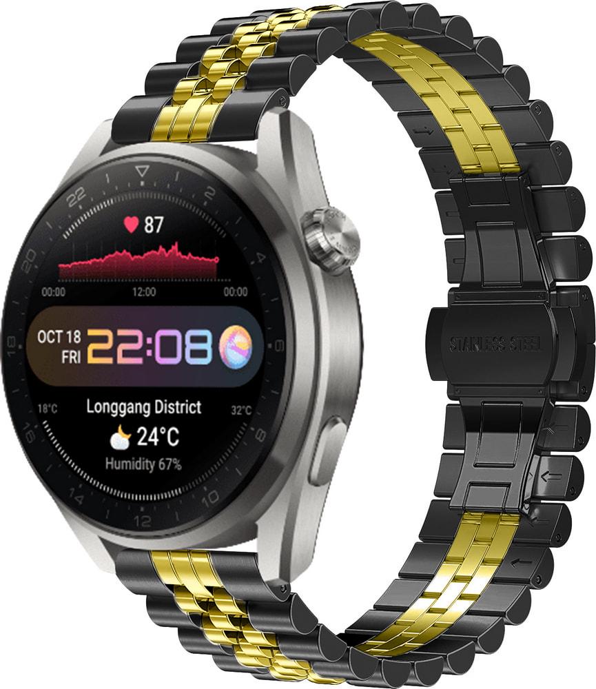 Браслет металлический Stech Line для Huawei Watch 3 Pro Black Gold (29146-02)