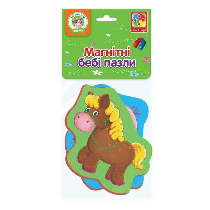 Пазли бебі магнітні Vladi Toys Свинка та коник українською (VT3208-09)