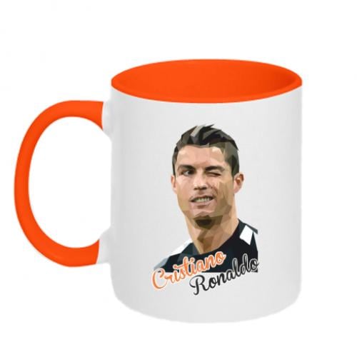Чашка двухцветная Кристиано Роналдо 320 мл Оранжевый с белым (350529-36-43478) - фото 1 Чашка двухцветная Кристиано Роналдо 320 мл Оранжевый с белым (350529-36-43478) - фото 1