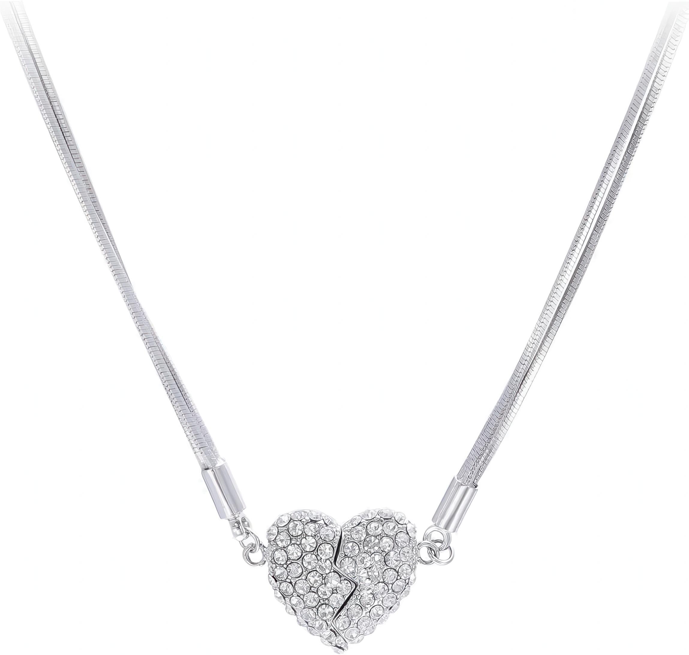 Кулон Серце з камінням в подарунковій коробці Сріблястий (SRDMGN-SLV-0650) Кулон Серце з камінням в подарунковій коробці Сріблястий (SRDMGN-SLV-0650)